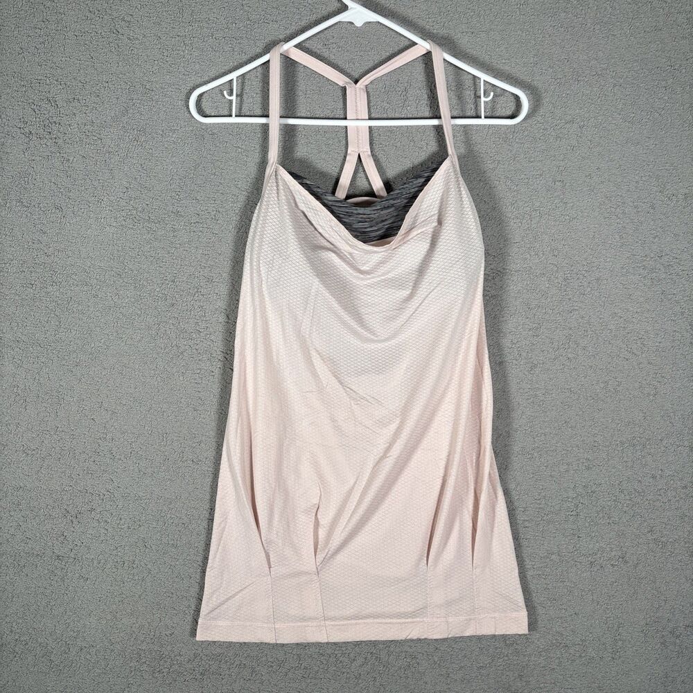 Lululemon C.Y.B Athletic Tank‎ Top Women’s Size XS Pink Grey Yoga Workout